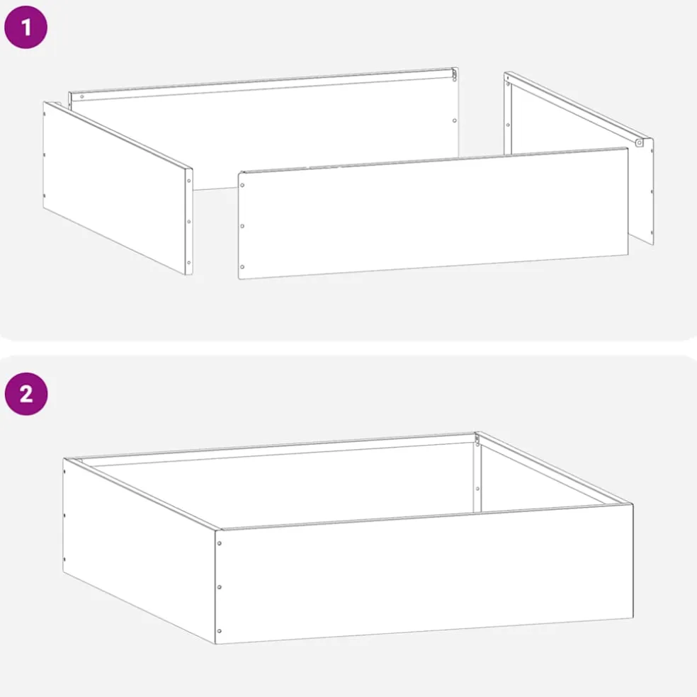 vidaXL Gazonrand 40 x 40 x 13 cm Gegalvaniseerd staal zilver