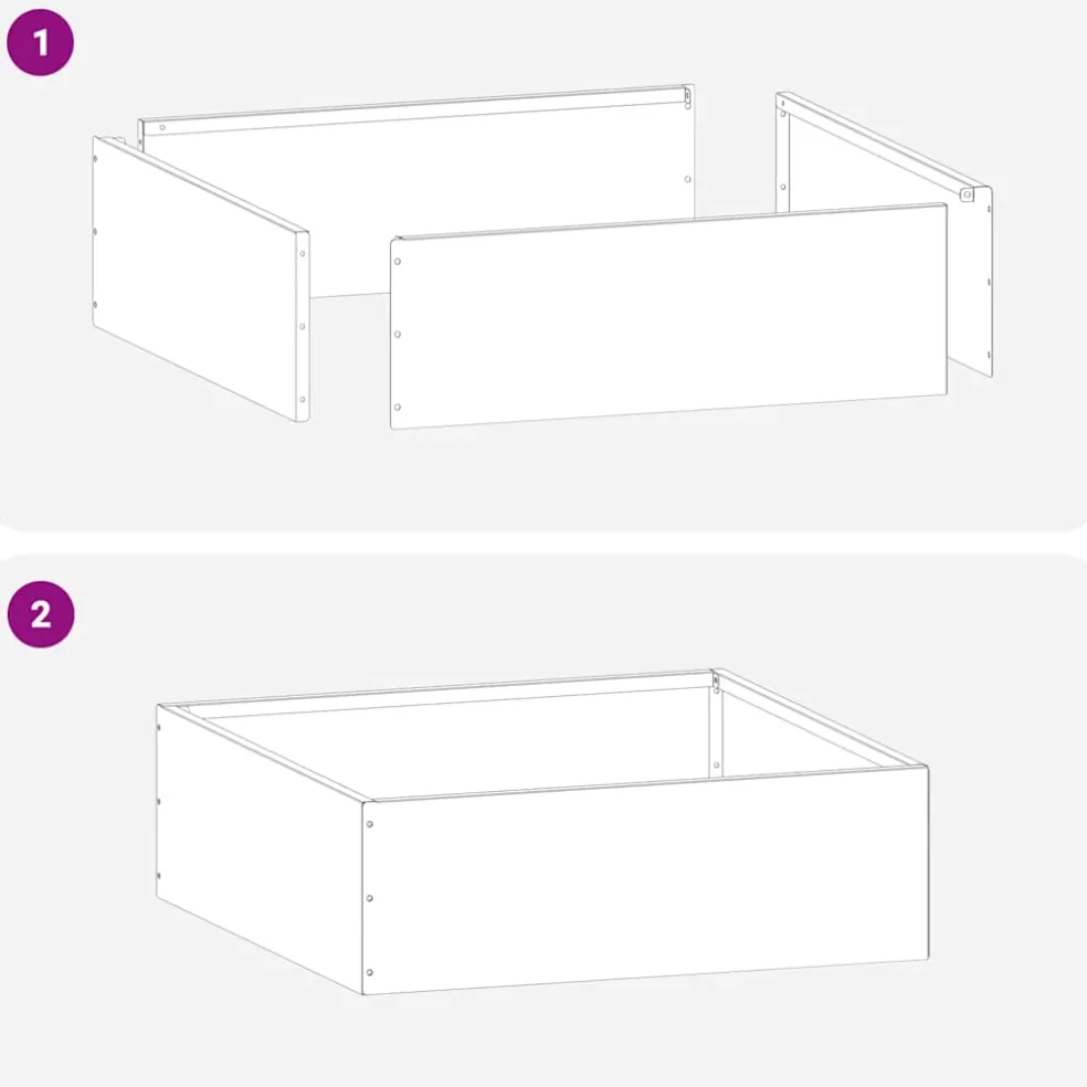 vidaXL Gazonrand 40 x 40 x 13 cm Roestkleurig