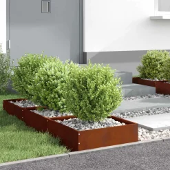 vidaXL Gazonrand 40 x 40 x 13 cm Roestkleurig