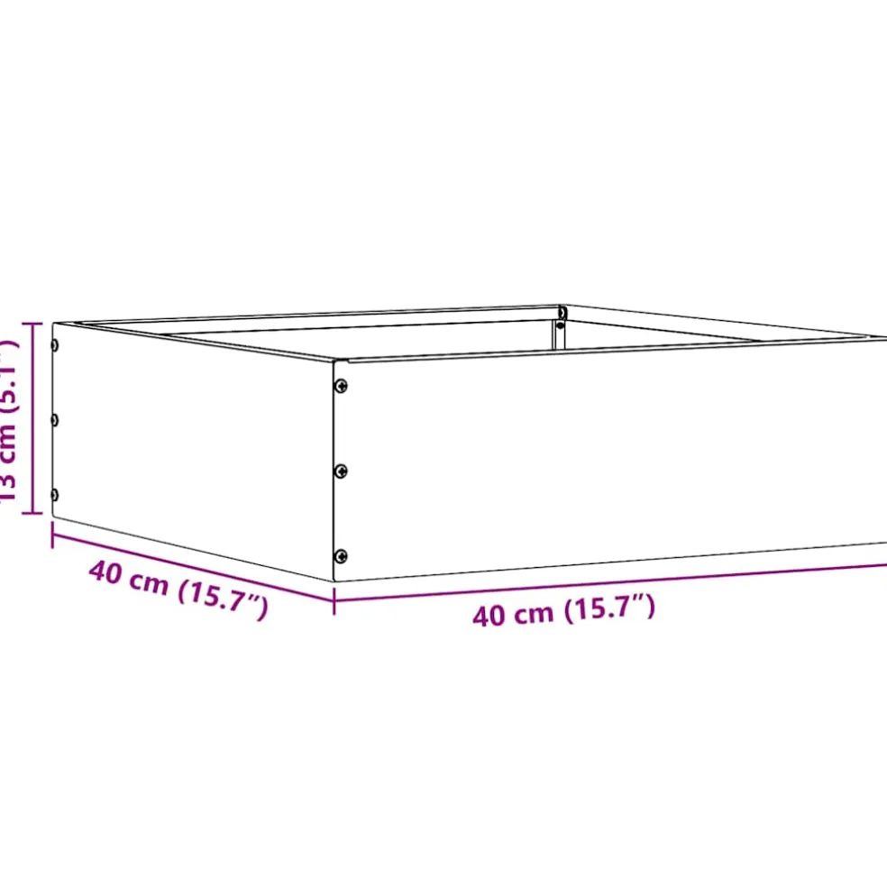 vidaXL Gazonrand 40 x 40 x 13 cm Roestvrij staal zilver