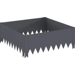 vidaXL Gazonrand 60 x 60 x 20 cm Staal Antracietkleurig