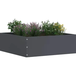 vidaXL Gazonrand 40 x 40 x 13 cm Staal Antraciet