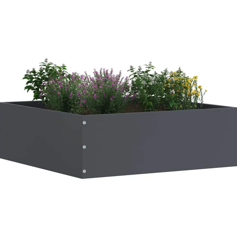 vidaXL Gazonrand 40 x 40 x 13 cm Staal Antraciet