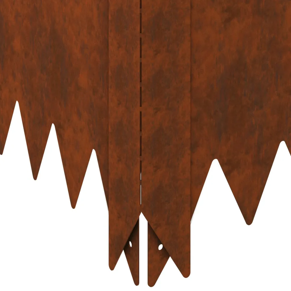 vidaXL Gazonrand 60 x 60 x 20 cm Staal Roestig