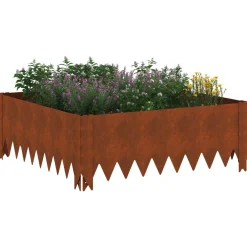 vidaXL Gazonrand 60 x 60 x 20 cm Staal Roestig
