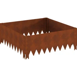 vidaXL Gazonrand 60 x 60 x 20 cm Staal Roestig