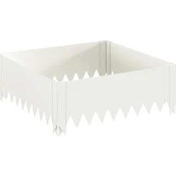 vidaXL Gazonrand 60 x 60 x 20 cm Staal Wit