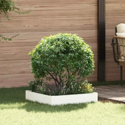 vidaXL Gazonrand 60 x 60 x 20 cm Staal Wit
