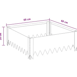 vidaXL Gazonrand 60 x 60 x 20 cm Staal Wit