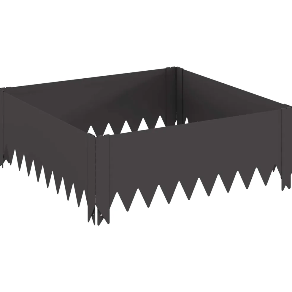 vidaXL Gazonrand 60 x 60 x 20 cm Staal Zwart