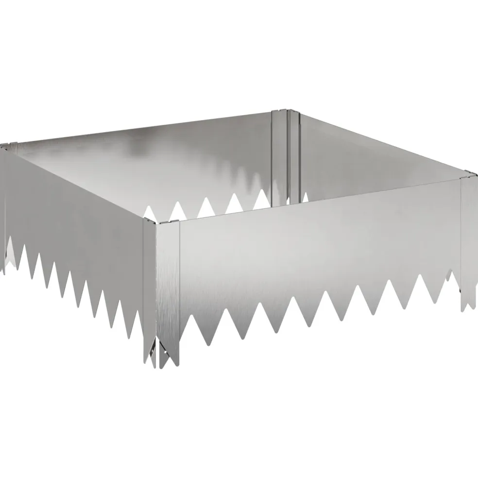 vidaXL Gazonrand 60 x 60 x 20 cm Staal Zilverkleurig