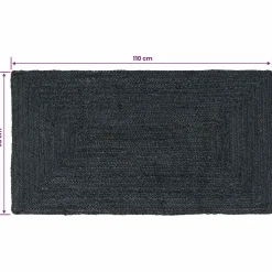 vidaXL Gebied Tapijt Donkergrijs 60 x 110 cm Jute