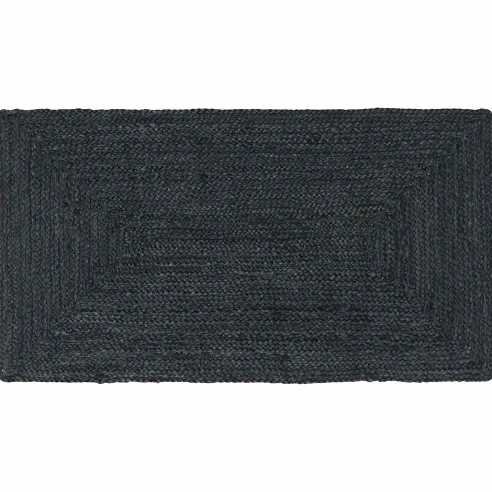 vidaXL Gebied Tapijt Donkergrijs 60 x 110 cm Jute