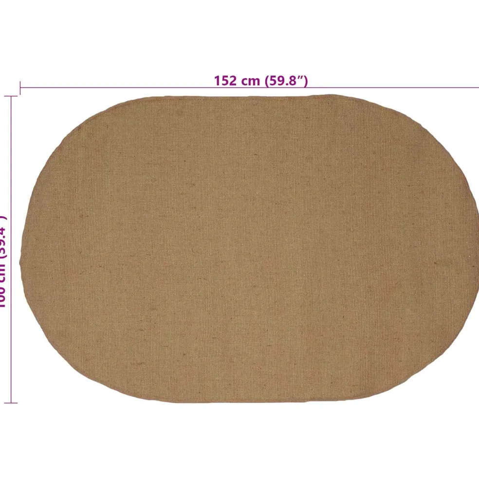 vidaXL Gebied Tapijt Naturel 100 x 152 cm Jute