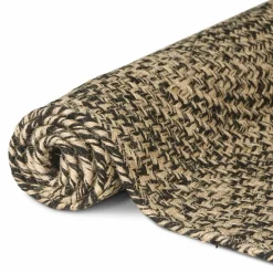 vidaXL Gebied Tapijt Naturel en Zwart 60 x 200 cm Jute