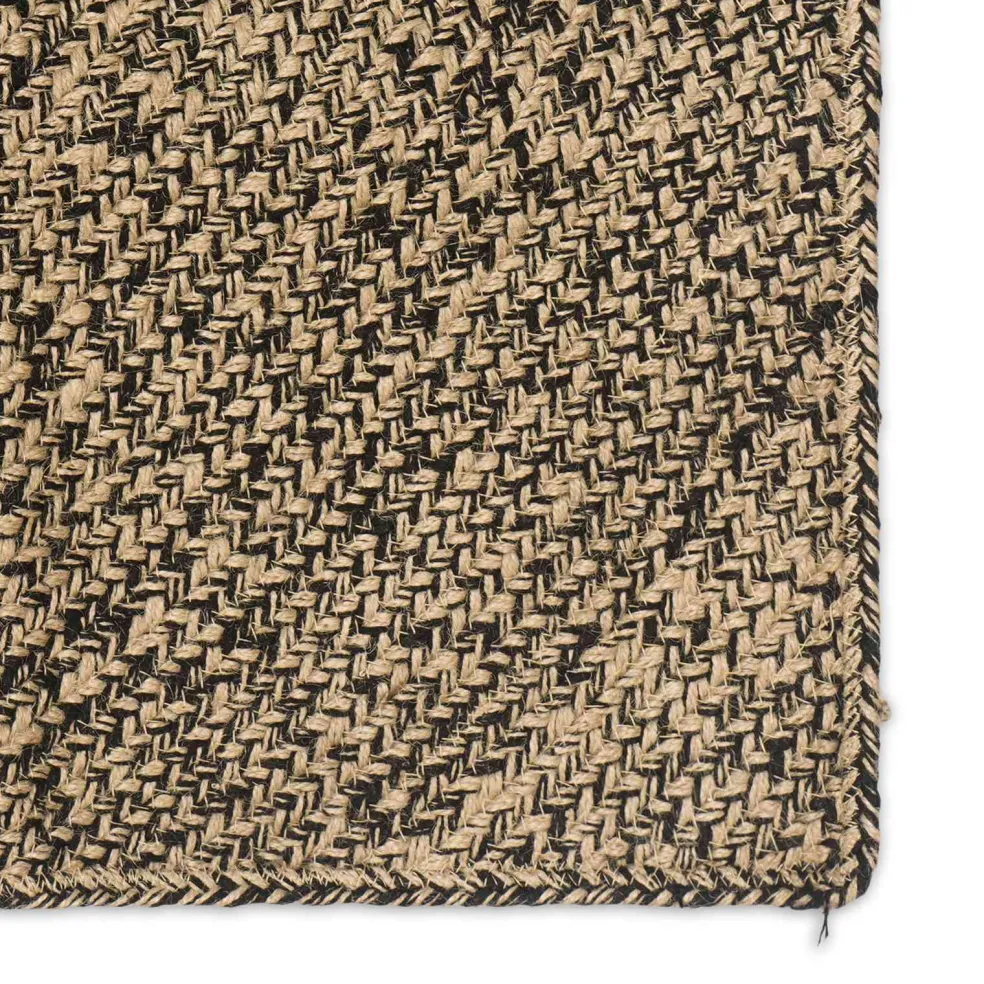 vidaXL Gebied Tapijt Naturel en Zwart 60 x 200 cm Jute