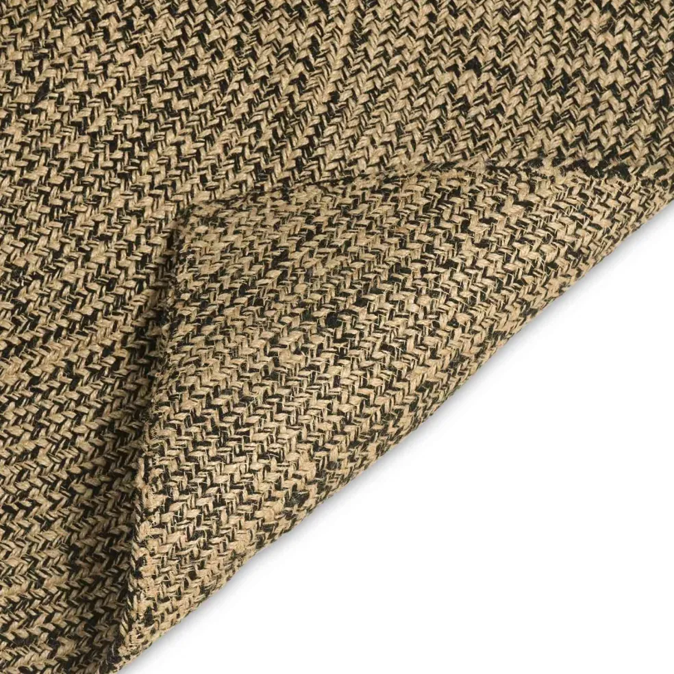 vidaXL Gebied Tapijt Naturel en Zwart 60 x 200 cm Jute
