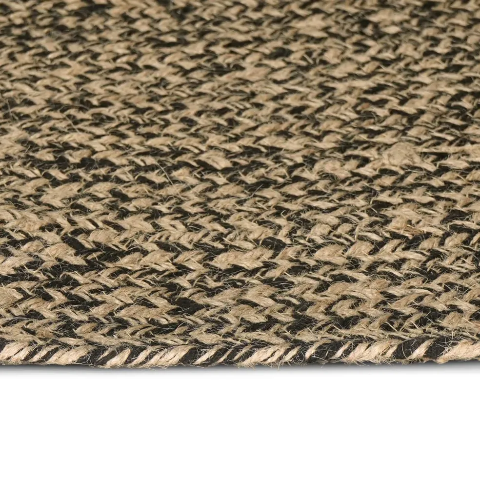 vidaXL Gebied Tapijt Naturel en Zwart 60 x 200 cm Jute