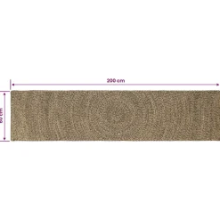 vidaXL Gebied Tapijt Naturel en Zwart 60 x 200 cm Jute