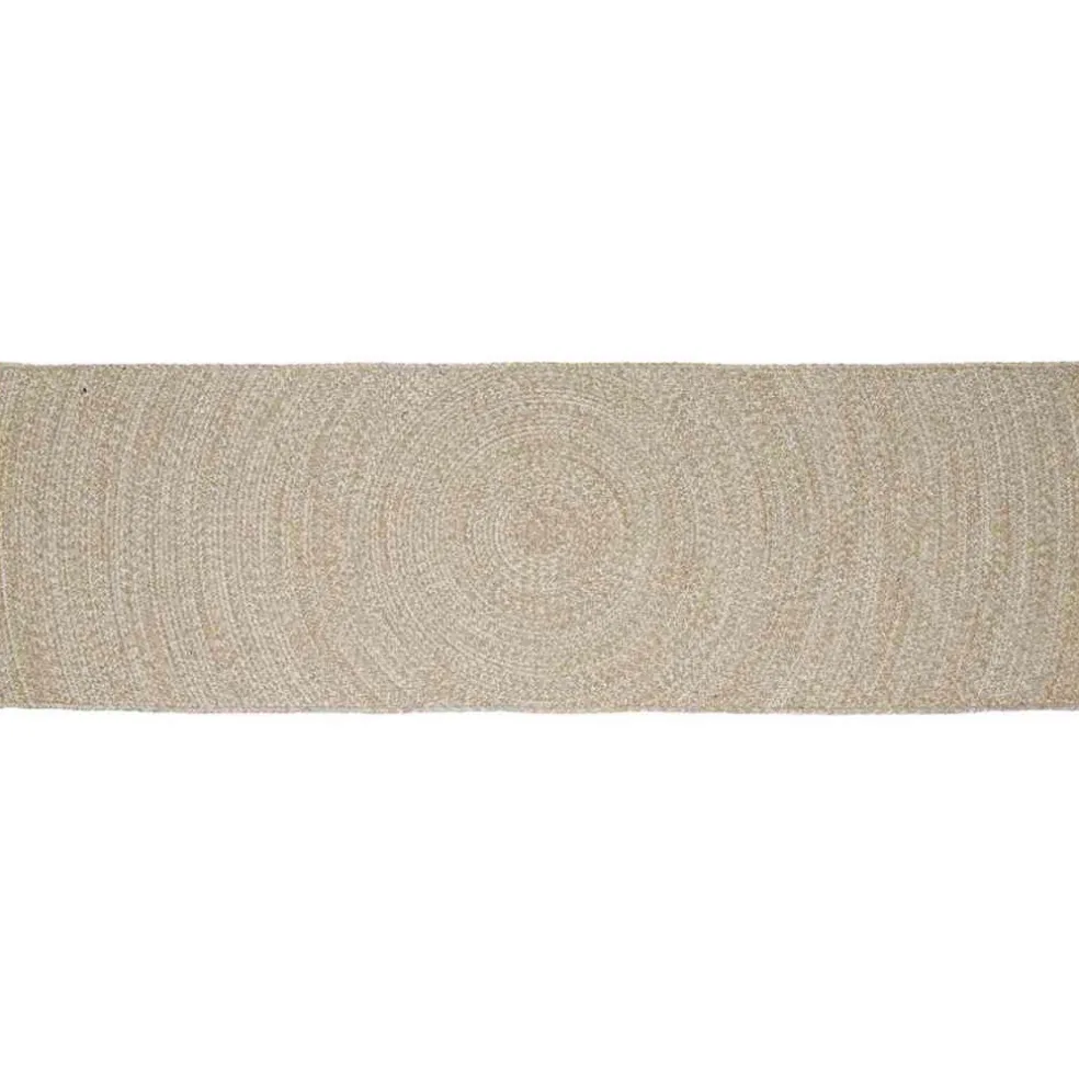 vidaXL Gebied Tapijt Natuurlijk en Wit 60 x 250 cm Jute