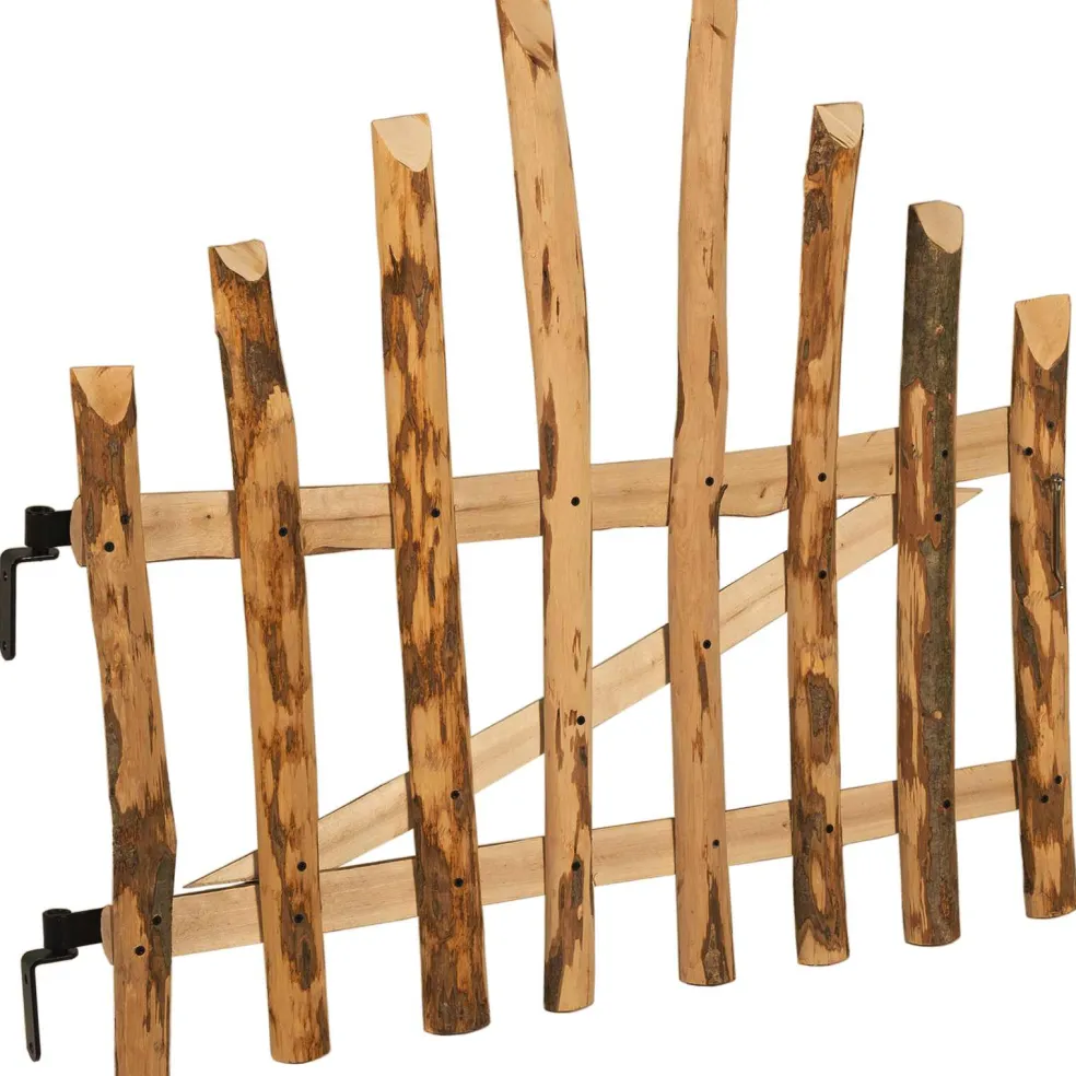 vidaXL Gebogen hekdeur 100 x 90 cm Geïmpregneerd Hazelhout Bruin