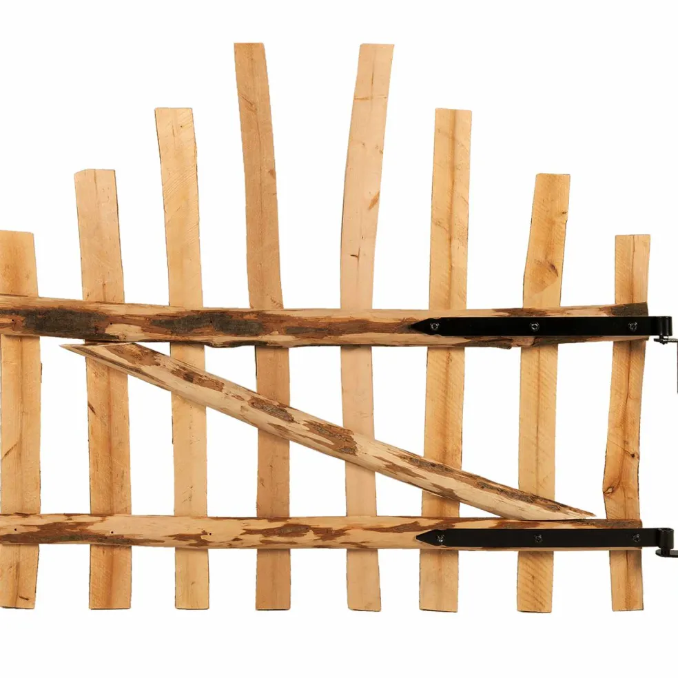 vidaXL Gebogen hekdeur 100 x 90 cm Geïmpregneerd Hazelhout Bruin