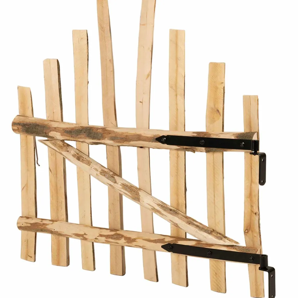 vidaXL Gebogen hekdeur 100 x 90 cm Geïmpregneerd Hazelhout Naturel