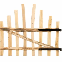 vidaXL Gebogen hekdeur 100 x 90 cm Geïmpregneerd Hazelhout Naturel