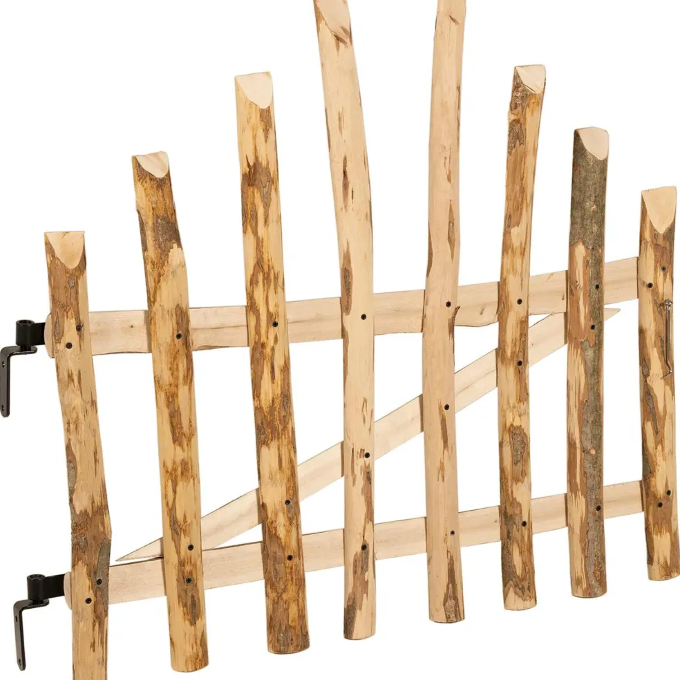 vidaXL Gebogen hekdeur 100 x 90 cm Geïmpregneerd Hazelhout Naturel