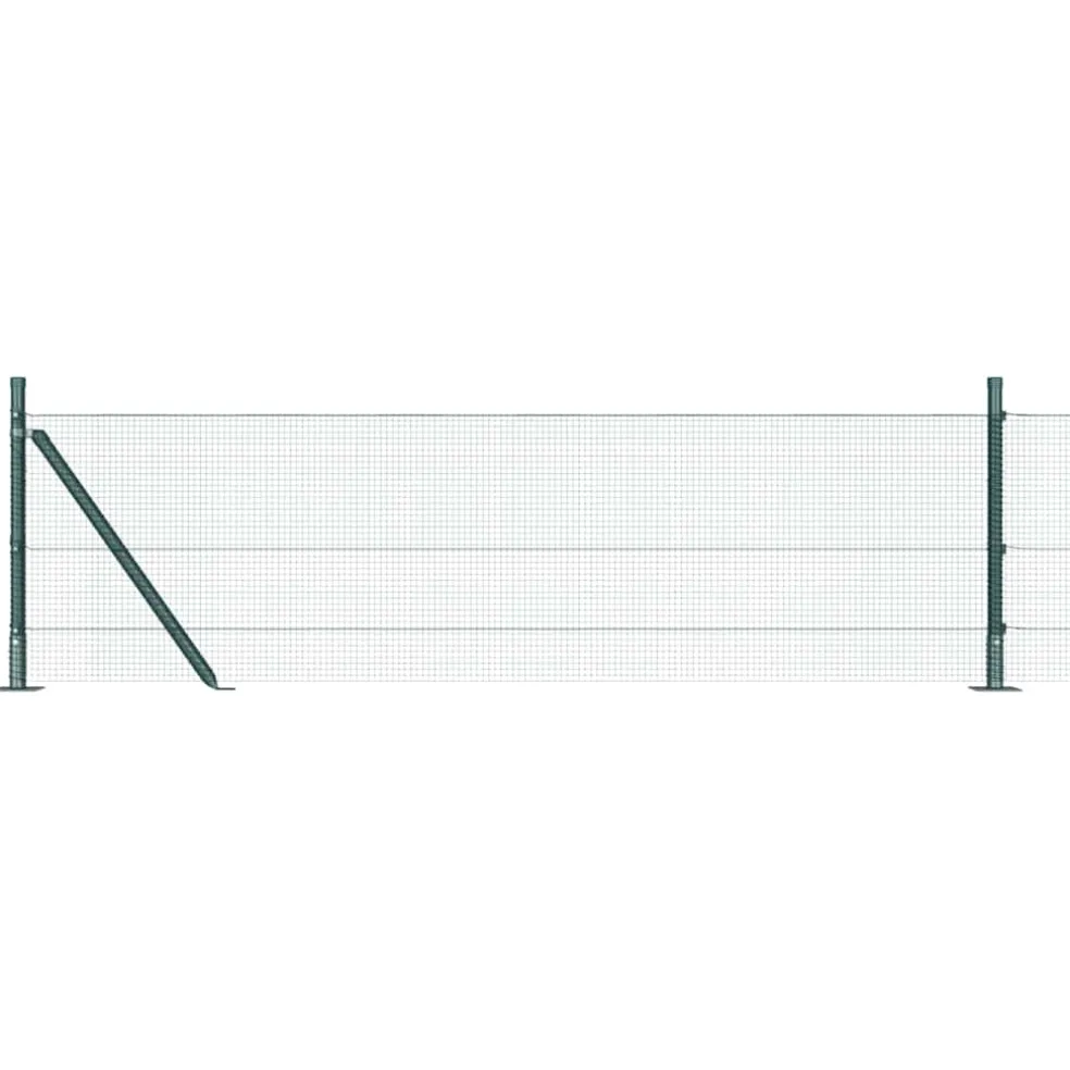 vidaXL gelast draadhek met betonnen voetstuk 10 x 0,4 m Groen Mesh