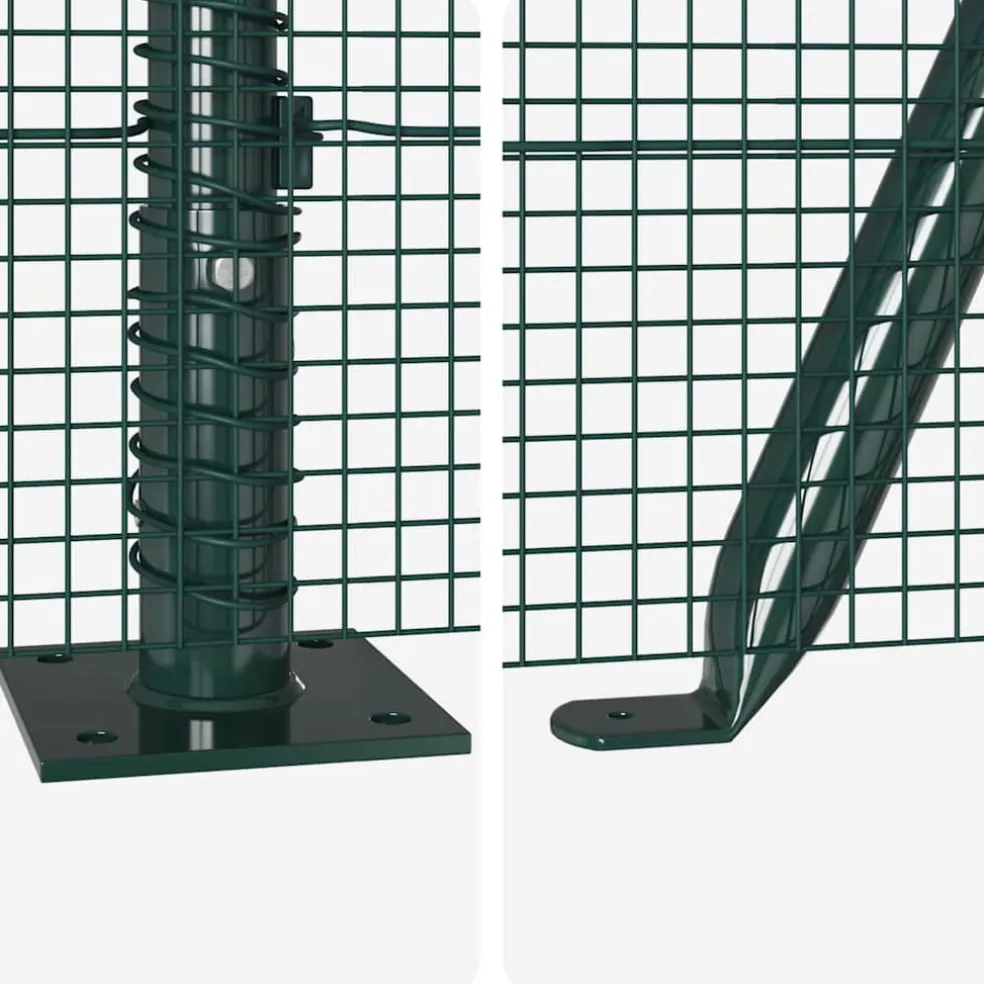vidaXL gelast draadhek met betonnen voetstuk 10 x 0,4 m Groen Mesh