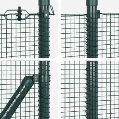 vidaXL gelast draadhek met betonnen voetstuk 10 x 0,4 m Groen Mesh