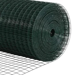 vidaXL gelast draadhek met betonnen voetstuk 10 x 0,4 m Groen Mesh