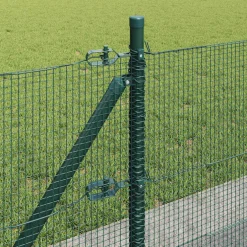 vidaXL gelast draadhek met betonnen voetstuk 10 x 0,4 m Groen Mesh