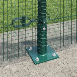 vidaXL gelast draadhek met betonnen voetstuk 10 x 0,4 m Groen Mesh