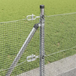 vidaXL gelast draadhek met betonnen voetstuk 10 x 0,4 m zilver Mesh