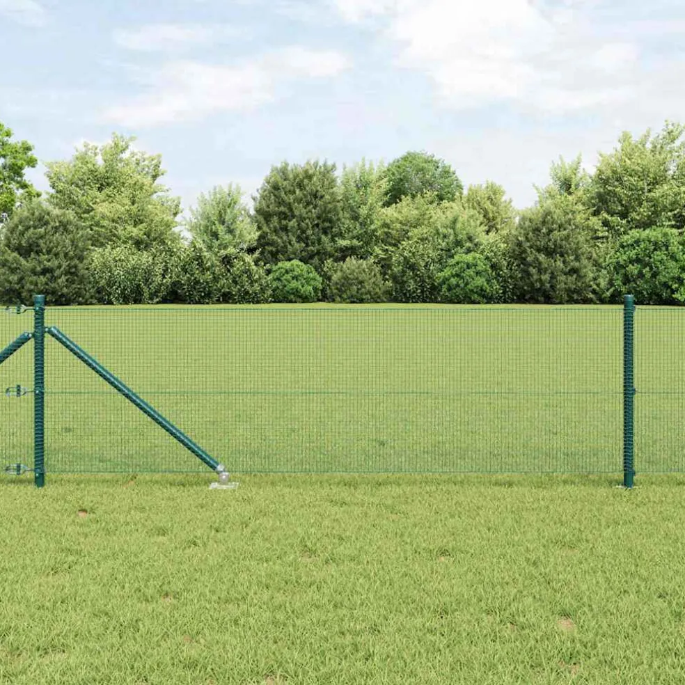 vidaXL gelast draadhek met grondpennen 10 x 0,4 m PVC-gecoate Staal