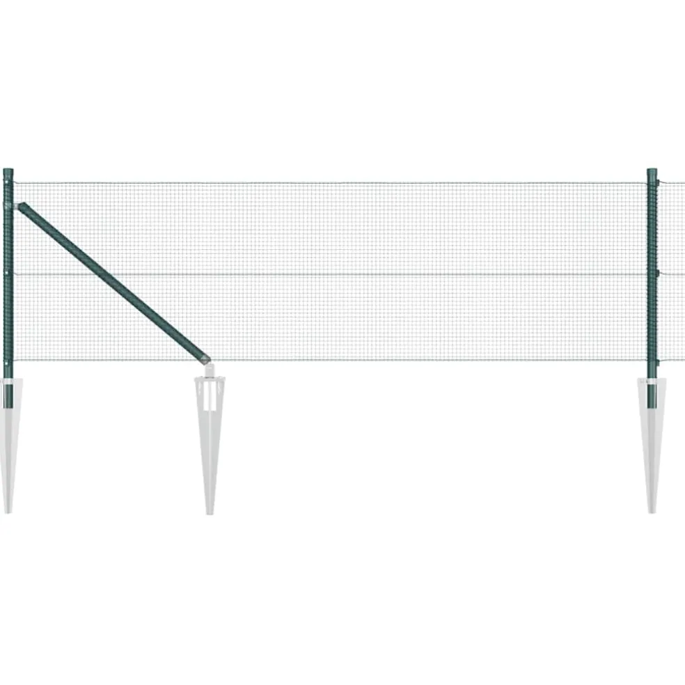vidaXL gelast draadhek met grondpennen 10 x 0,4 m PVC-gecoate Staal