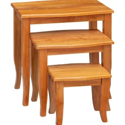 vidaXL Geneste Bijzettafels 3 st Naturel 60 x 45 x 60,5 cm