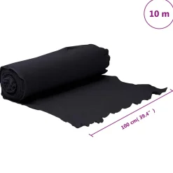 vidaXL Geotextielmembraan 1x10 m polyestervezel zwart
