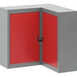 vidaXL Gereedschapskast met plank Rood en Grijs 55 x 55 x 55 cm Staal