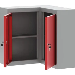 vidaXL Gereedschapskast met plank Rood en Grijs 55 x 55 x 55 cm Staal