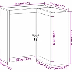 vidaXL Gereedschapskast met plank Rood en Grijs 55 x 55 x 55 cm Staal