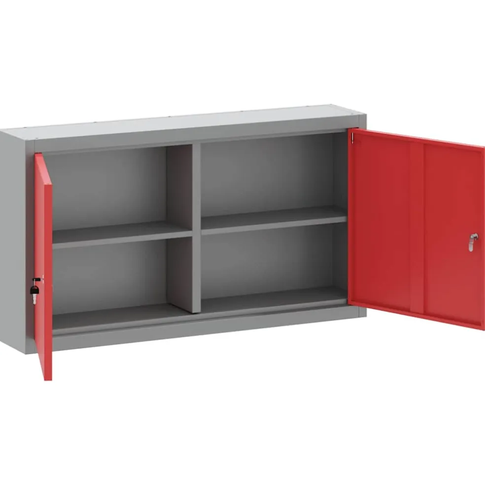 vidaXL Gereedschapskast met plank Zwart en Grijs 50 x 20 x 55 cm Staal