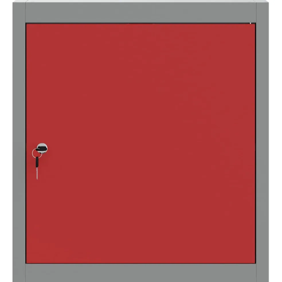 vidaXL Gereedschapskast met plank Rood en Grijs 50 x 20 x 55 cm Staal