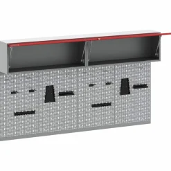 vidaXL Gereedschapskast set met plank 6 st Rood Gepoedercoat staal