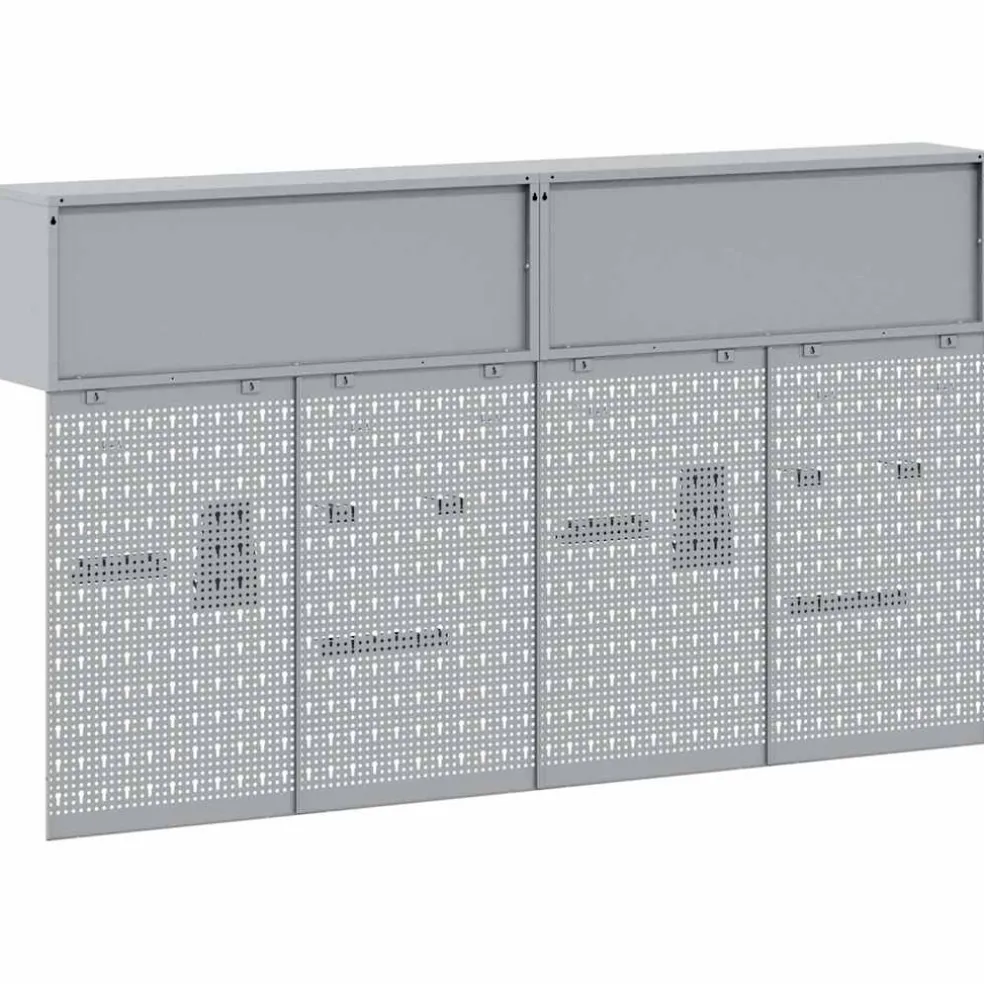 vidaXL Gereedschapskast set met plank 6 st Rood Gepoedercoat staal
