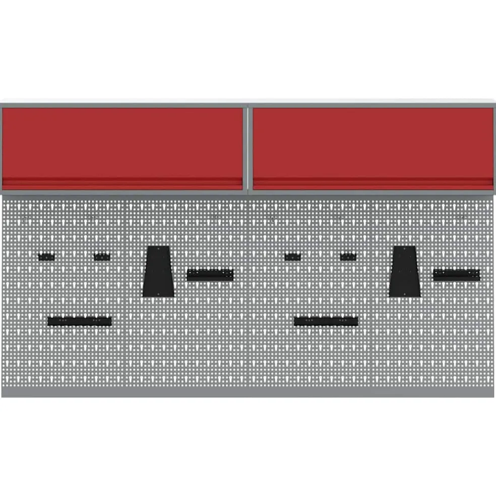 vidaXL Gereedschapskast set met plank 6 st Rood Gepoedercoat staal