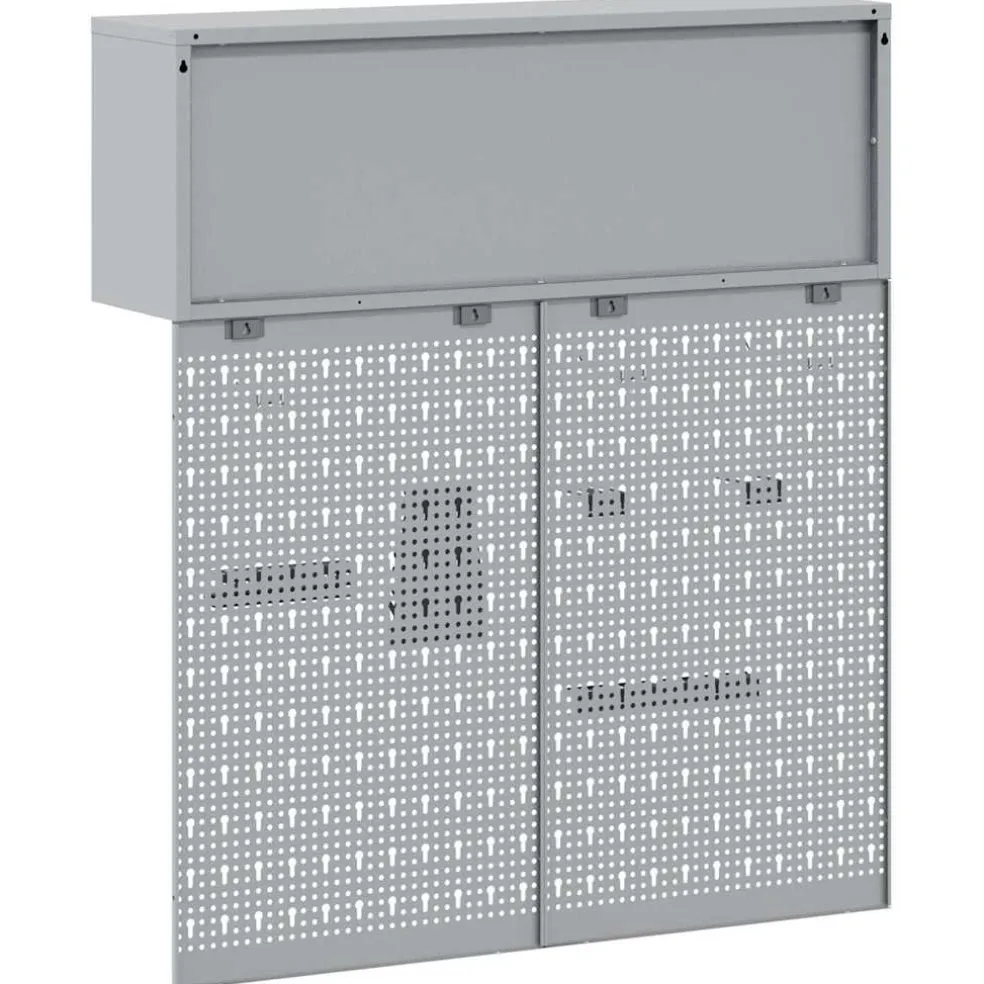 vidaXL Gereedschapskast set met plank 3 st Zwart Gepoedercoat staal