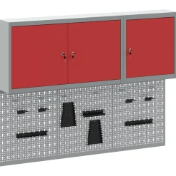 vidaXL Gereedschapskast set met plank 5 st Rood Gepoedercoat staal